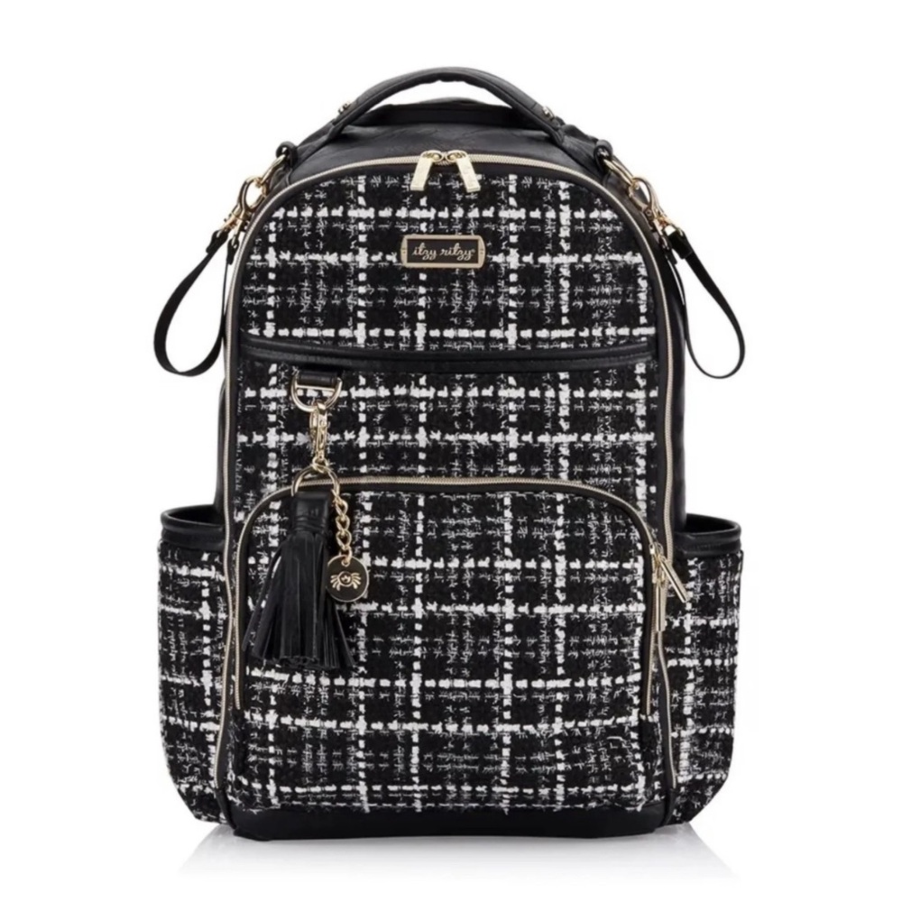 NWT!! Itzy Ritzy Black and Gold Boss Plus Diaper Bag